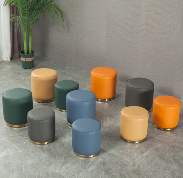 ขาย เก้าอี้สำหรับแต่งบ้าน Round Leather Stool