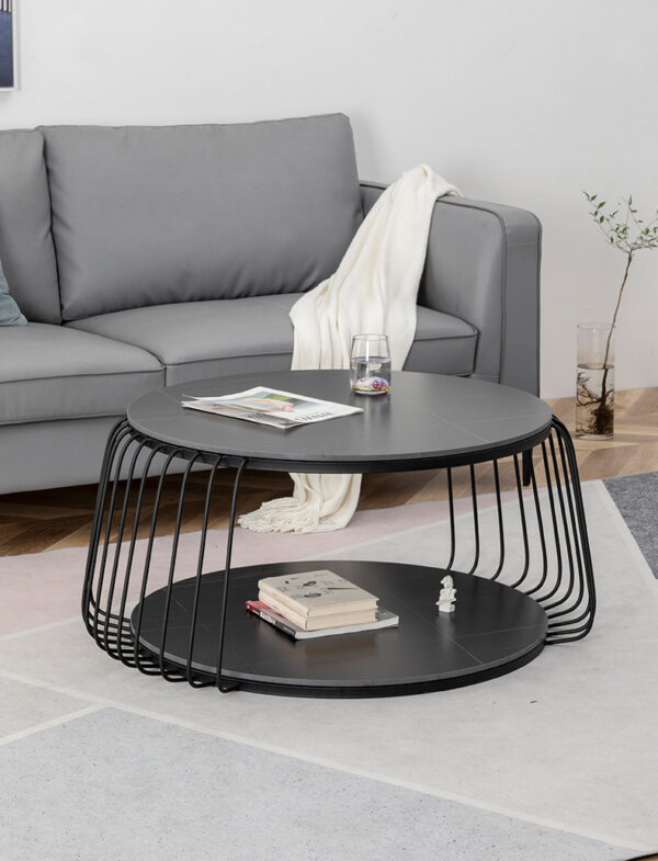 ขาย โต๊ะกลางลายหินอ่อนสองชั้น 2 Layers Round Coffee Table