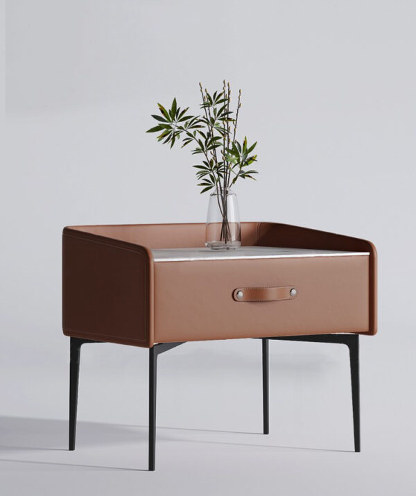ขาย โต๊ะข้างเตียง Leather Side Table Cabinet