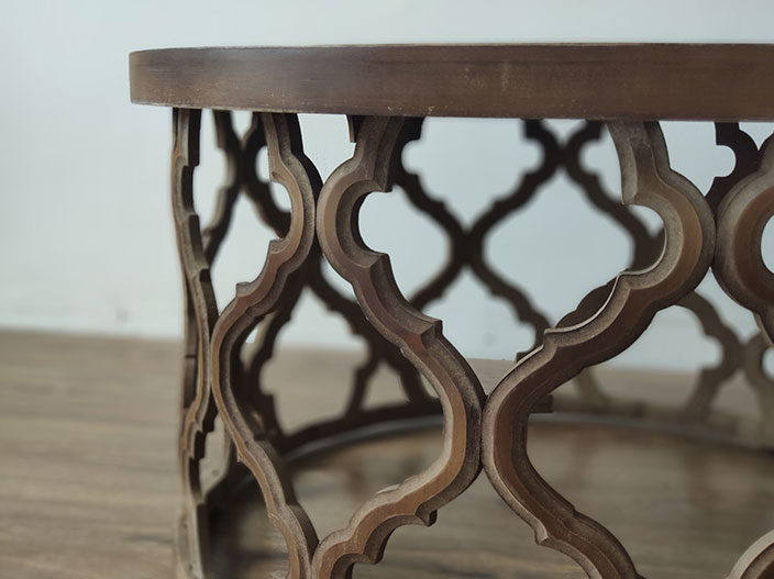 ขาย  โต๊ะข้างไม้ Solid Round Side Table