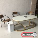 ขาย โต๊ะกลางท็อปหินอ่อนทรงรี Oval Designed Coffee Table
