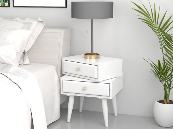 ขาย โต๊ะข้างหมุนปรับได้ Rotating Side Table with Drawer