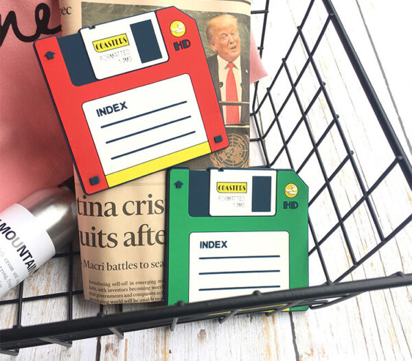 ขาย แผ่นรองแก้วฟลอบปี้ดิส (2 ชิ้น) Floppy Disk Coaster