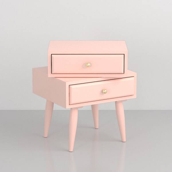 ขาย โต๊ะข้างหมุนปรับได้ Rotating Side Table with Drawer