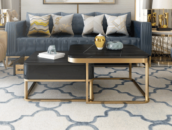 ขาย ชุดโต๊ะกลางพร้อมลิ้นชักเก็บของ Marble Coffee Table Set with Drawer Set