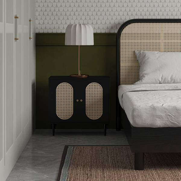 ขาย โต๊ะข้างเตียงไม้จักรสาน Rattan Bedside Table II