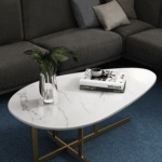ขาย โต๊ะกลางท็อปหินอ่อนทรงรี Oval Marble Coffee Table III
