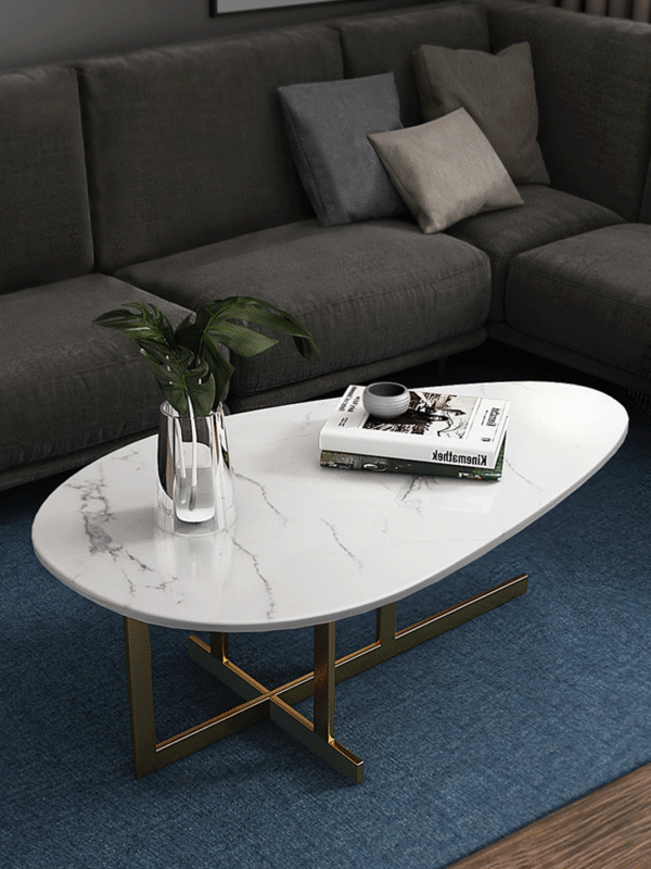 ขาย โต๊ะกลางท็อปหินอ่อนทรงรี Oval Marble Coffee Table III