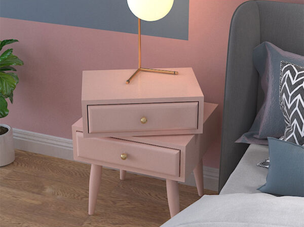 ขาย โต๊ะข้างหมุนปรับได้ Rotating Side Table with Drawer