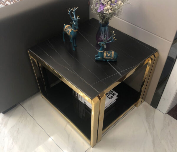 ขาย โต๊ะข้างเตียง โต๊ะข้างโซฟา ท็อปหินอ่อนสี่เหลี่ยมจัตุรัส Decorating Side Table III