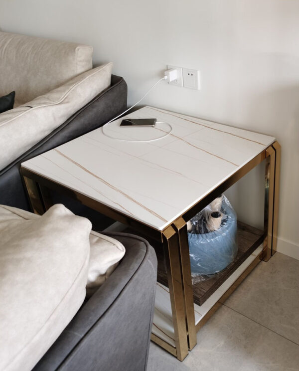 ขาย โต๊ะข้างเตียง โต๊ะข้างโซฟา ท็อปหินอ่อนสี่เหลี่ยมจัตุรัส Decorating Side Table III