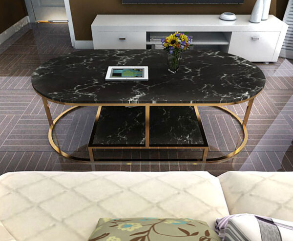 ขาย โต๊ะกลางท็อปหินอ่อนทรงรี Oval Designed Coffee Table