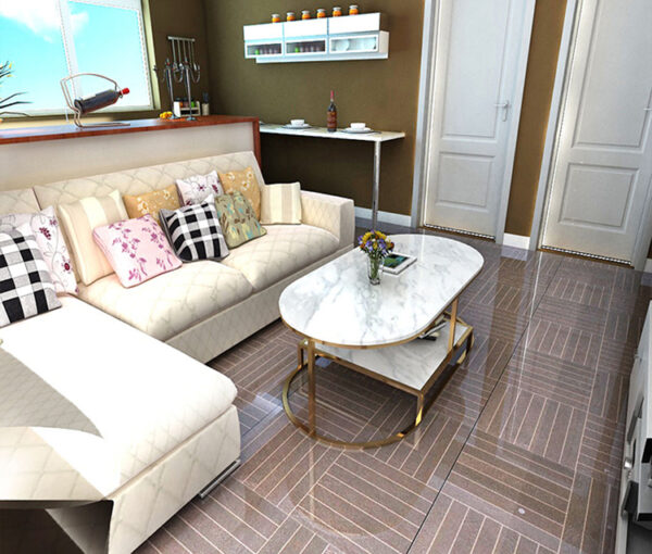 ขาย โต๊ะกลางท็อปหินอ่อนทรงรี Oval Designed Coffee Table