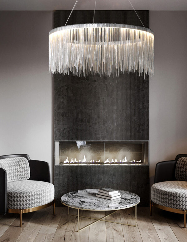 ขาย โคมไฟแต่งบ้านติดเพดาน Luxury Nordic Circle Chandelier