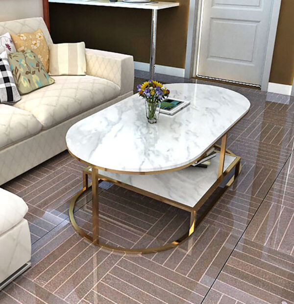 ขาย โต๊ะกลางท็อปหินอ่อนทรงรี Oval Designed Coffee Table