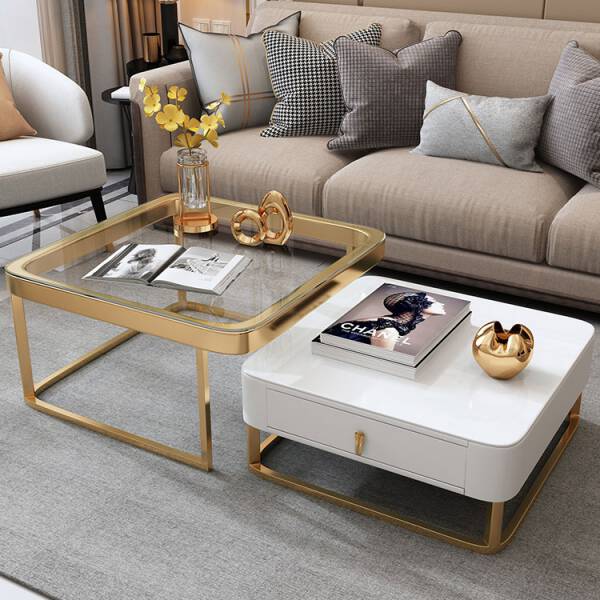 ขาย ชุดโต๊ะกลางพร้อมลิ้นชักเก็บของ Square Center Table Set