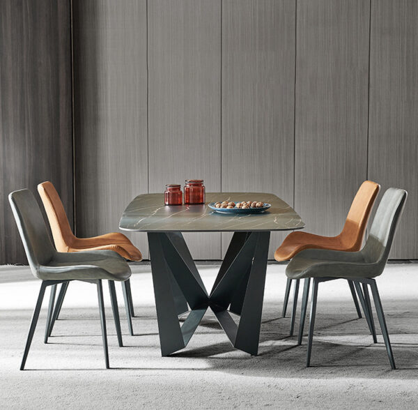 ขาย โต๊ะอาหารลายหินอ่อน Midnight Black Dining Table II