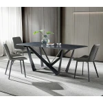 ขาย โต๊ะอาหารลายหินอ่อน Midnight Black Dining Table II