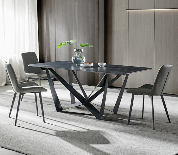 ขาย โต๊ะอาหารลายหินอ่อน Midnight Black Dining Table II