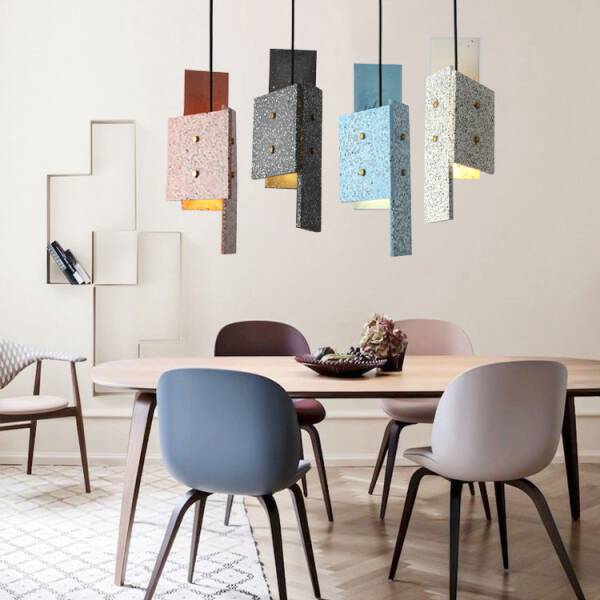 ขาย โคมไฟแขวนเพดานลายหินขัด Designed Terrazzo Ceiling Lamp