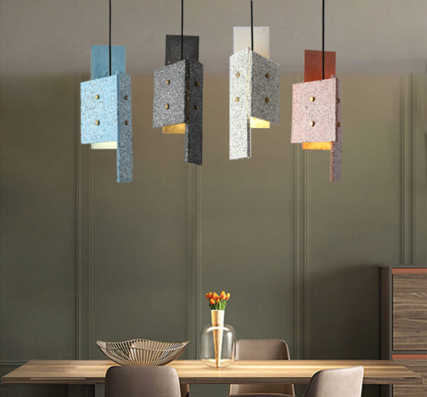 ขาย โคมไฟแขวนเพดานลายหินขัด Designed Terrazzo Ceiling Lamp