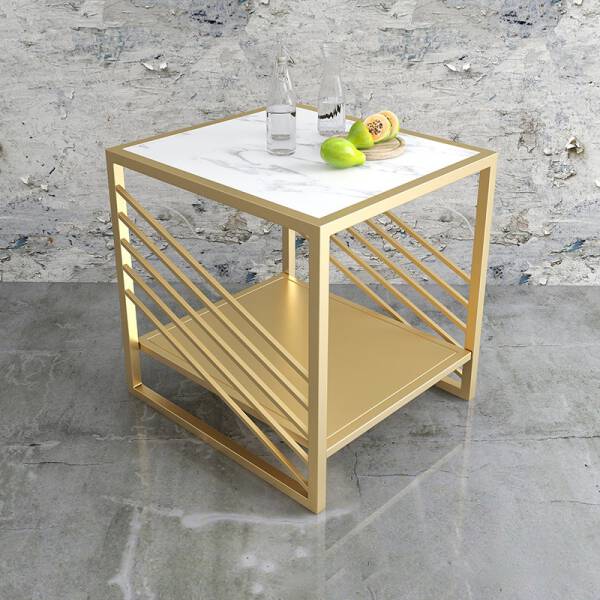 โต๊ะข้างท็อปหินอ่อนสี่เหลี่ยมจัตุรัส - Square Decorative Side Table