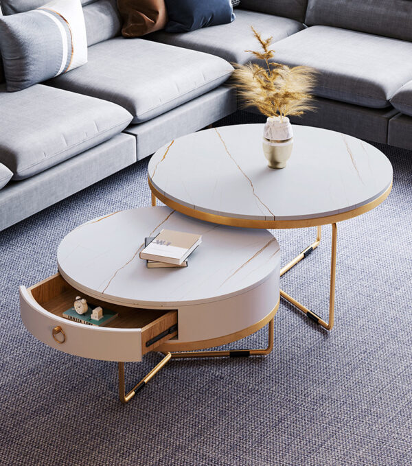 ขาย ชุดโต๊ะกลางห้องรับแขกหินอ่อน Marble Coffee Table Set VIII