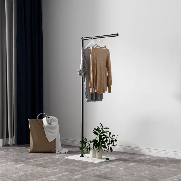 ขาย ราวแขวนผ้าเสื้อผ้า ฐานหินอ่อน Marble L Clothes Shelf
