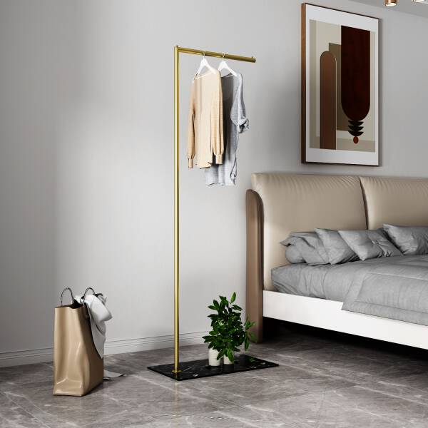 ขาย ราวแขวนผ้าเสื้อผ้า ฐานหินอ่อน Marble L Clothes Shelf