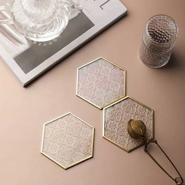 ขาย แผ่นรองแก้ว Hexagon Coaster