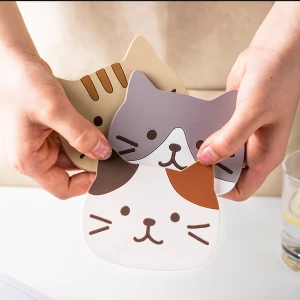 ขาย แผ่นรองแก้วลายแมว Cat Lover Coaster