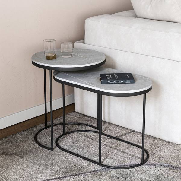 ขาย ชุดโต๊ะข้าง Mixed Marble Side Table Set