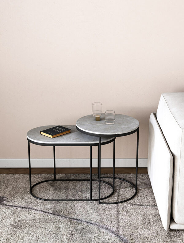 ขาย ชุดโต๊ะข้าง Mixed Marble Side Table Set