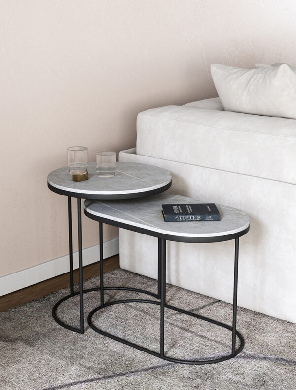 ขาย ชุดโต๊ะข้าง Mixed Marble Side Table Set