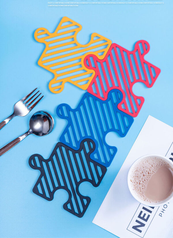 ขาย แผ่นรองแก้วลายจิ๊กซอว์ Jigsaw Silicone Coaster
