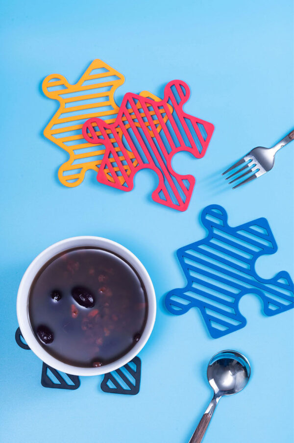 ขาย แผ่นรองแก้วลายจิ๊กซอว์ Jigsaw Silicone Coaster