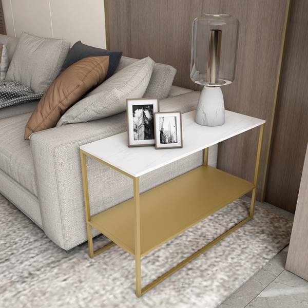 ขาย โต๊ะข้างอเนกประสงค์สำหรับแต่งบ้าน Two Layers Marble Side Table V