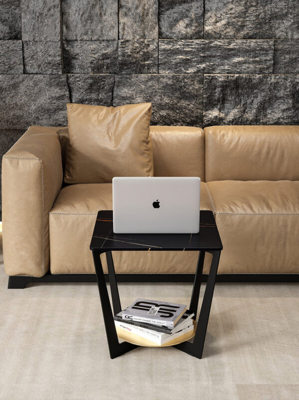 ขาย โต๊ะข้างโซฟาท็อปหินอ่อน Square Marble Side Table