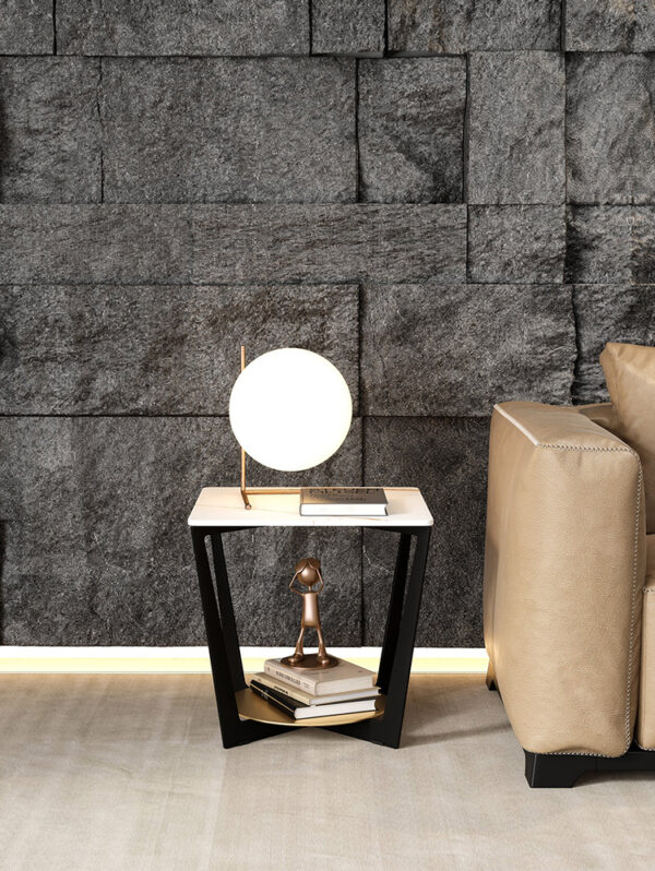 ขาย โต๊ะข้างโซฟาท็อปหินอ่อน Square Marble Side Table