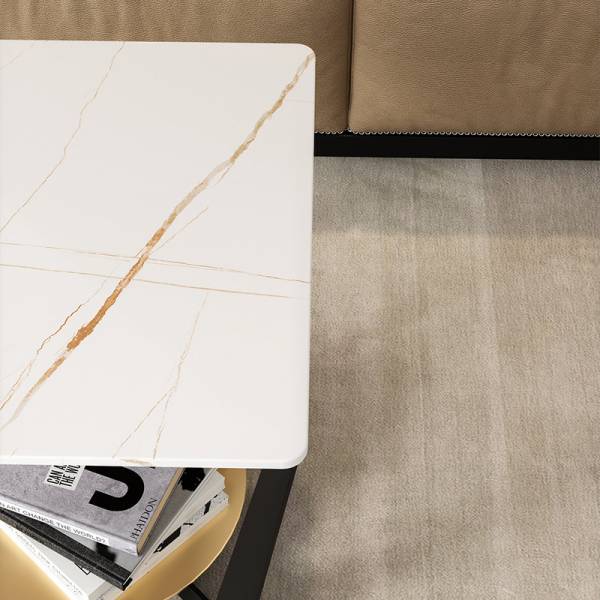 ขาย โต๊ะข้างโซฟาท็อปหินอ่อน Square Marble Side Table