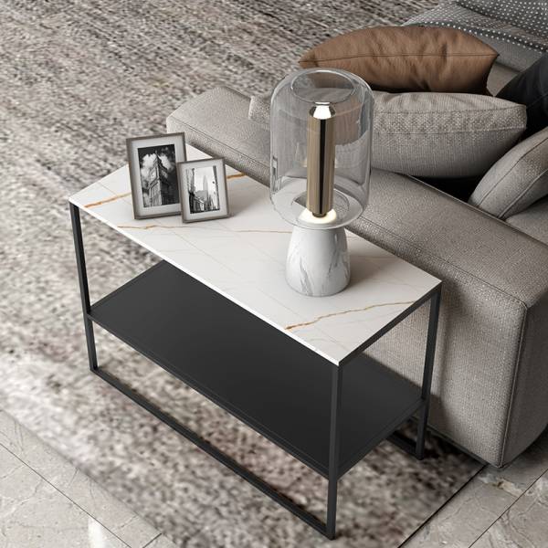ขาย โต๊ะข้างอเนกประสงค์สำหรับแต่งบ้าน Two Layers Marble Side Table V