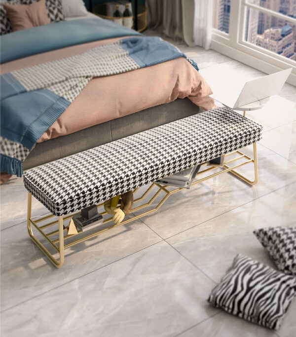 ขาย ม้านั่งตกแต่งบ้าน Houndstooth Decorative Bench