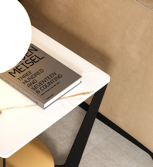 ขาย โต๊ะข้างโซฟาท็อปหินอ่อน Square Marble Side Table