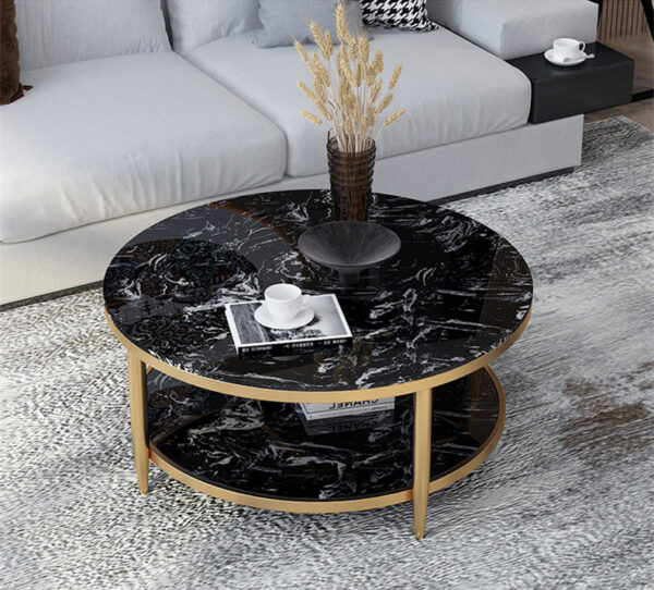 ขาย โต๊ะกลางลายหินอ่อนสองชั้น Double Layers Marble Coffee Table
