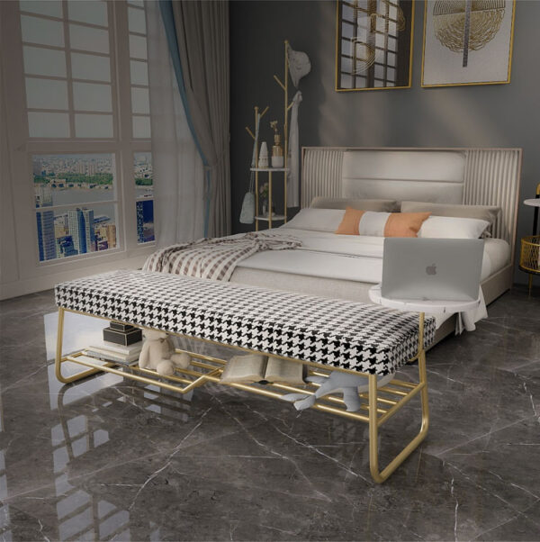 ขาย ม้านั่งตกแต่งบ้าน Houndstooth Decorative Bench
