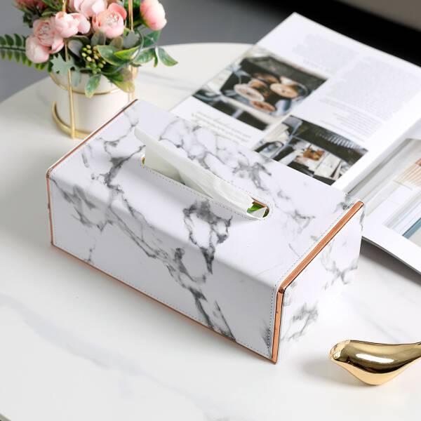 ขาย กล่องทิชชู่ลายหินอ่อน Marble Tissue Box V