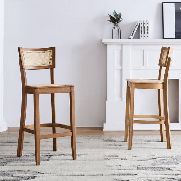 ขาย เก้าอี้แต่งบ้านทรงสูง Rattan Counter Bar Chair