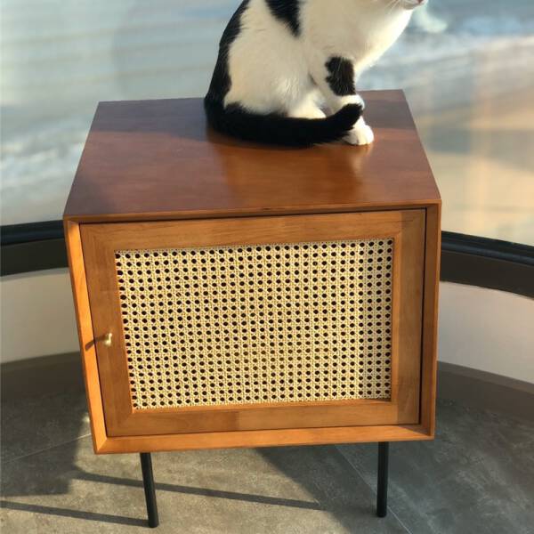 ขาย โต๊ะข้างเตียงไม้จักรสาน Rattan Side Table VII