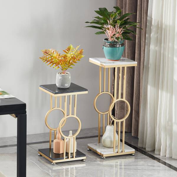 ขาย โต๊ะข้างท็อปหินอ่อน Square Marble Side Table