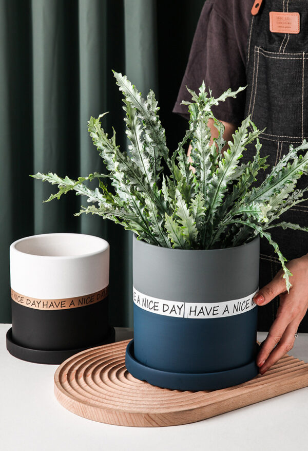 ขาย กระถางต้นไม้สำหรับตกแต่งบ้าน Have a Nice Day Flower Pot